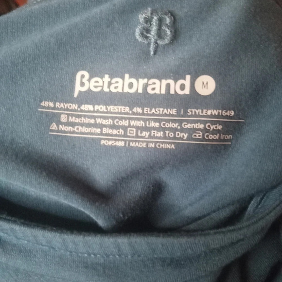 Betabrand Teal Green Erin Flutter Sleeve Peplum Blouse Pocket Size Medium - Picture 8 of 9